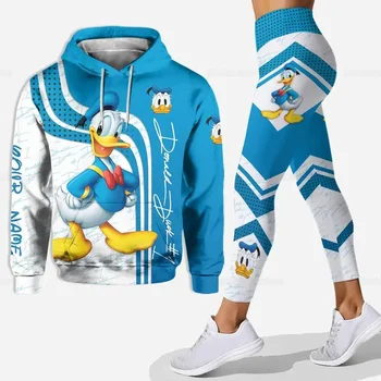 Personalizate Disney Donald Duck Hanorac Jambiere Set Pentru Femei Hanorac Pantaloni De Yoga Set Disney Jambiere De Yoga Hoodie De Moda Costum De Sport