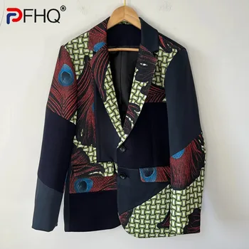 PFHQ Bărbați Doar L Dimensiune Contrast de Culoare Designer de Nisa Sacouri de Primavara Temperamentul Personalitatea Pieptul Singur Costum Jachete 21Z3760