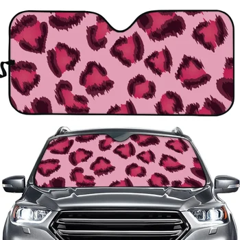 Pink Leopard Design De Imprimare Parbriz Auto Parasolare Interior Protector Universal Auto Parbriz Acoperă Pliabil Masina Umbra Soare