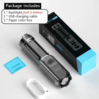 Puternic Lanterna LED-uri în aer liber Portabile Lanterne Tactice USB Reîncărcabilă Impermeabil ABS Zoom Evidenția Lumina Camping