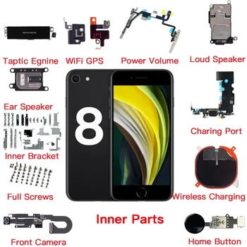Părți interne Pentru iPhone 8 Foto Frontal Difuzor Ureche Volumul de Putere Charing Cablu Flex Taptic Motor Toate Șuruburile Suportului