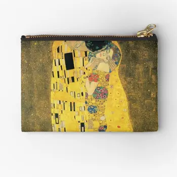 Sarutul De Gustav Klimt Fermoar Pungi De Stocare Șosete Mici De Bani Cosmetice Cheie Pură Lenjerie De Corp Pentru Bărbați Chiloți Monede Portofel Sac De Buzunar