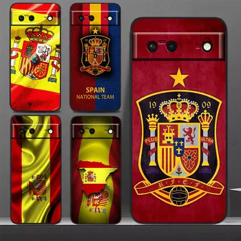 Spania spaniolă Steag Rosu Caz de Telefon Pentru Google Pixel 7 Pro 6 Pro 6A 5A 5 4 4A XL 5G Negru Capac Moale Fundas Acoperi