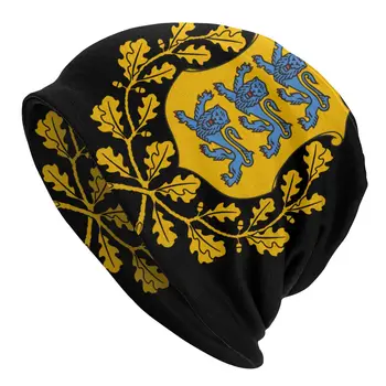 Stema Din Estonia Streetwear Cald Iarna Femei Barbati Tricotate Palarie Unisex Pentru Adulti Chelioși Căciuli Capac Estonienii Pavilion Capota Pălărie