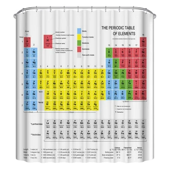 Tabelul Periodic Al Elementelor Perdea De Duș Impermeabil Tesatura Perdele Chimie Iubitorii De Baie Perdea Cu Cârlige
