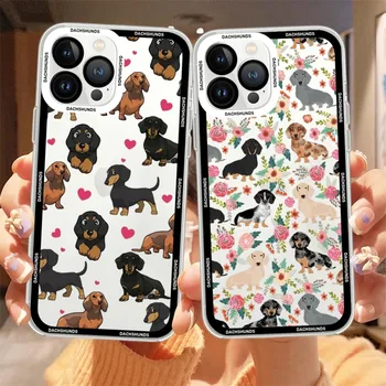 Teckelii Câini Caz de Telefon Pentru Samsung Galaxy S23 S22 S21 S20 S10 Plus lite Ultra Transparent Coajă