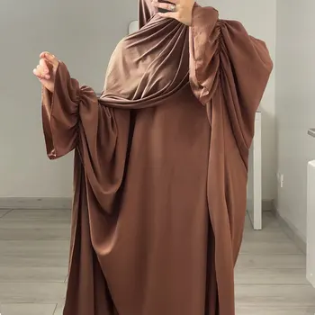 Turcă Abaya pentru Femei Simplu Batwing Maneca Haine Islamice Dubai Musulman Rochie Lunga Modest Caftan Ramadan Eid 2024 jilbab-ul