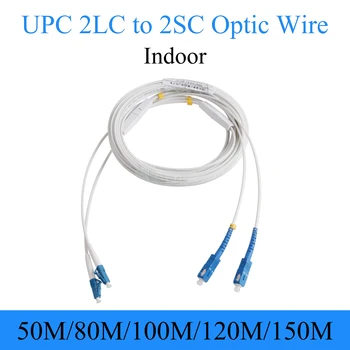 UPC 2SC la UPC 2LC Fibra Optica Sârmă Single-mode 2-core Interior Extensie Cablu Optic Simplex Patch Cord 50M/80 M/100M/120M/150M