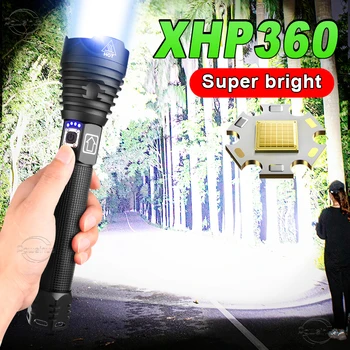 XHP360 cele Mai Puternice LED-uri Lanterna 18650 26650 USB, Lanterna USB Puternic Tactice cu Zoom Lanterna de Vanatoare Waterproof, Lampă de Mână