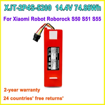 XJT-2P4S-5200 Baterie de Înaltă Calitate Pentru Xiaomi Robot Roborock S50 S51 S55 Serie 14.4 V 5.2 Ah 74.88 Wh Transport Gratuit Garantie 2 Ani