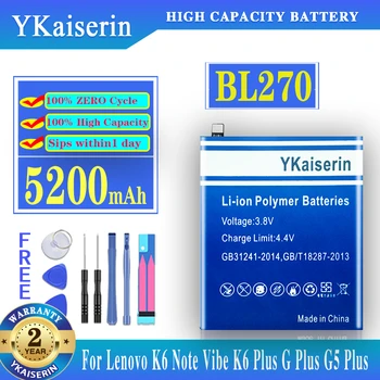 YKaiserin BL270 BL273 Bateriei pentru Lenovo K6 Notă K6Note K53a48 Vibe K6 Plus K6Plus G Plus G5 Plus/K6 Notă (Dual DIM) + Track NR